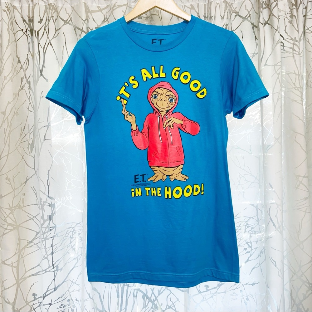 ET the extraterrestrial blue red hoodie it’s all good in the hood T-shirt - Picture 1 of 2
